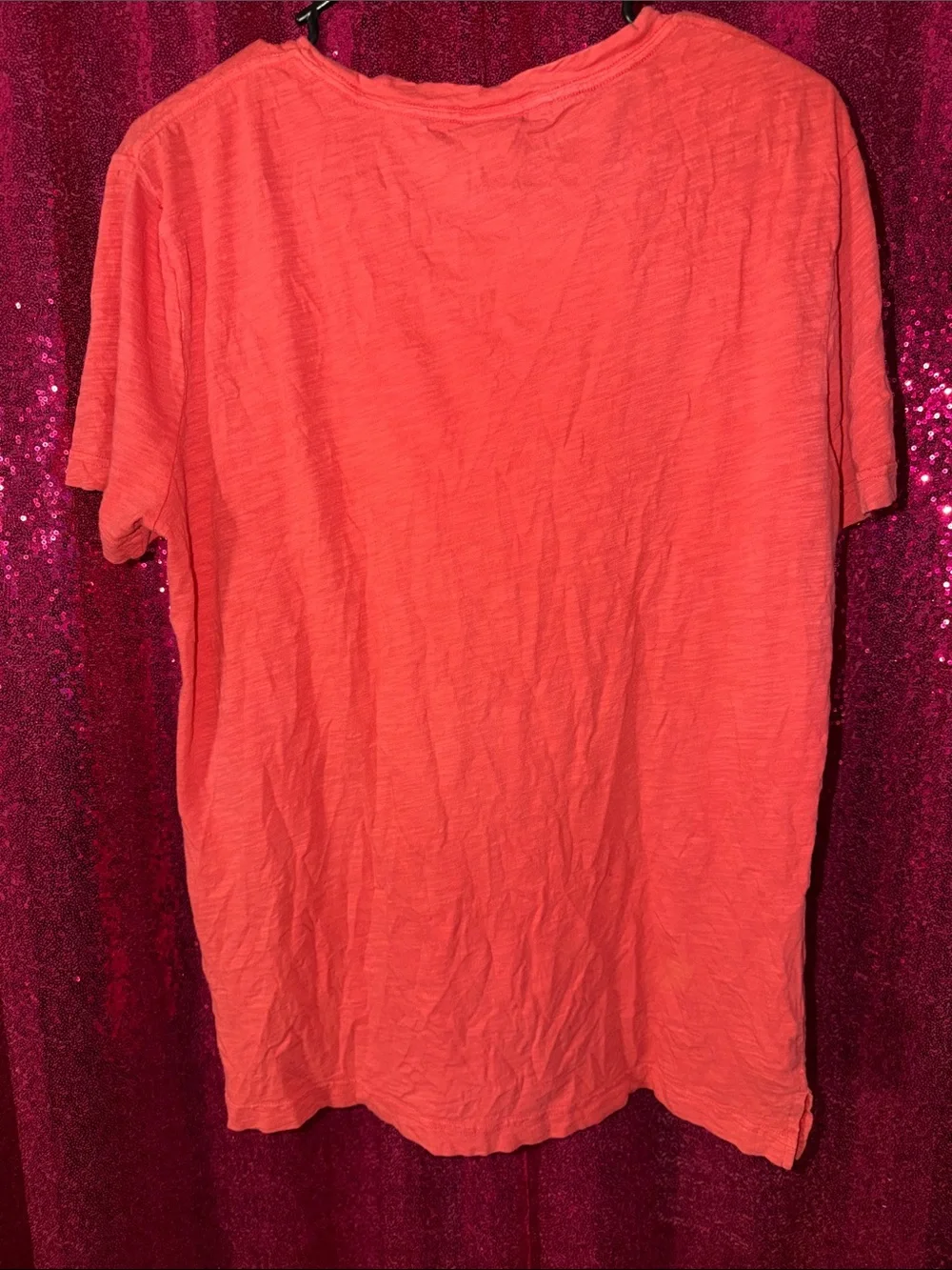 PINK Victoria's Secret Coral Orange Checkerboard Tee